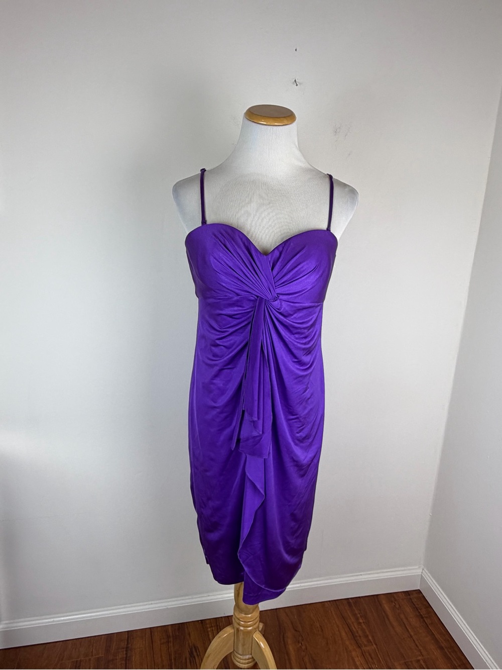 Aidan Mattox Draped Twist Front Strapless Cocktail Dress Purple Size 8